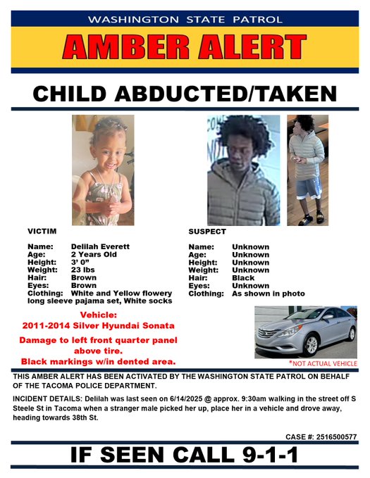 Cập nhật - Amber Alert - Everett - Tacoma, WA