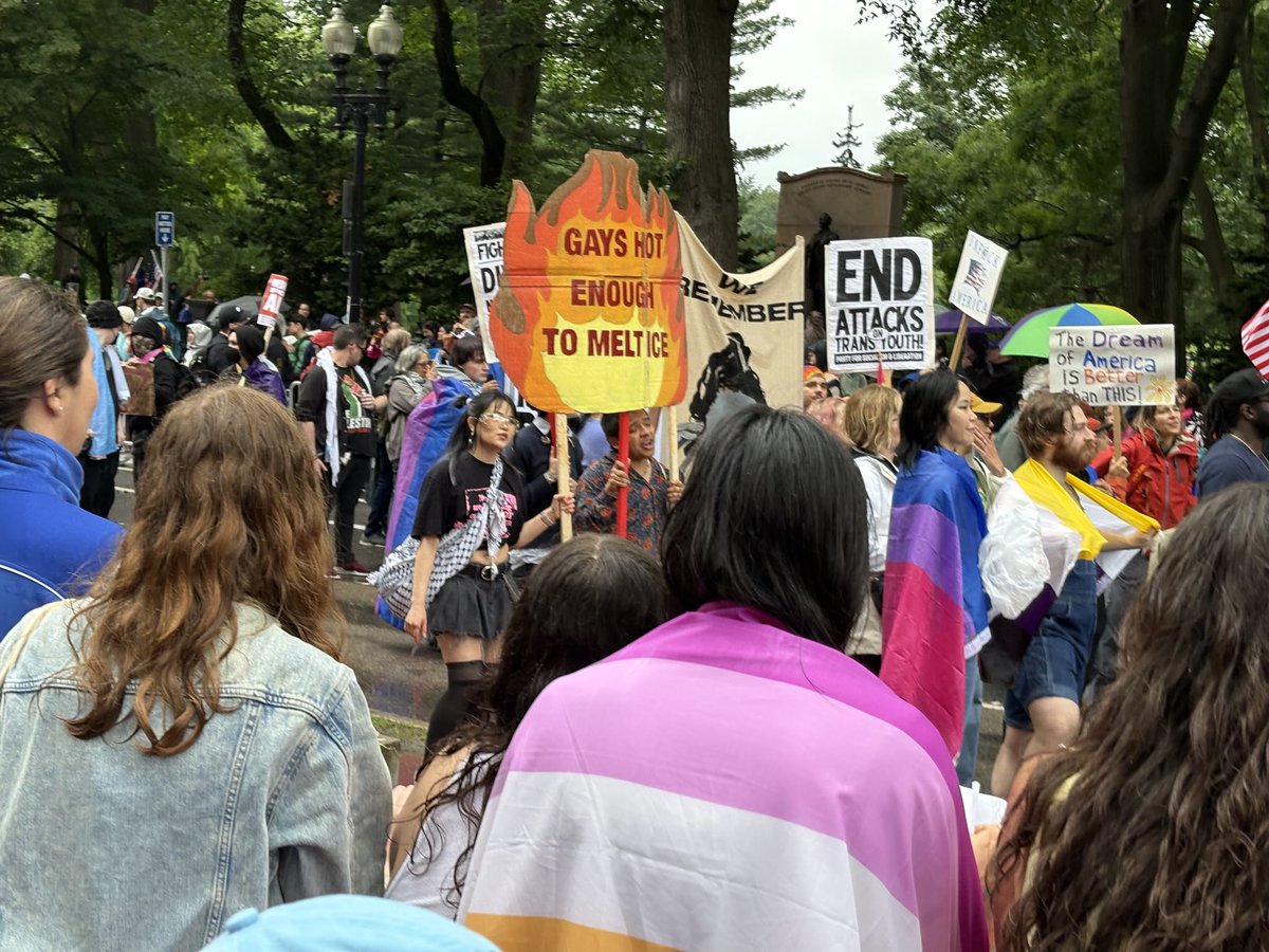 #no-kings #pride parade in #Boston today. Great turnout on a rainy day.