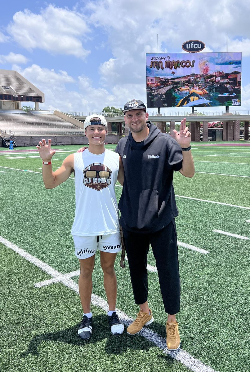 bo_holeman1's tweet photo. Had a great time at the @TXSTATEFOOTBALL specialist camp making it to the 3rd round in FG Comp!
Thank you @CoachTBurns!
@CoachNickLaw @CoachKLars @CoachJeffBanks @CoachScifers @CoachKyleCooper @CoachSukenik @CoachBrownUTSA @XavierZLopez @CoachSchoonie @CoachMcNeely_ @ExpoRecruits @SportPrepX @TheTop5s_ @TopPreps