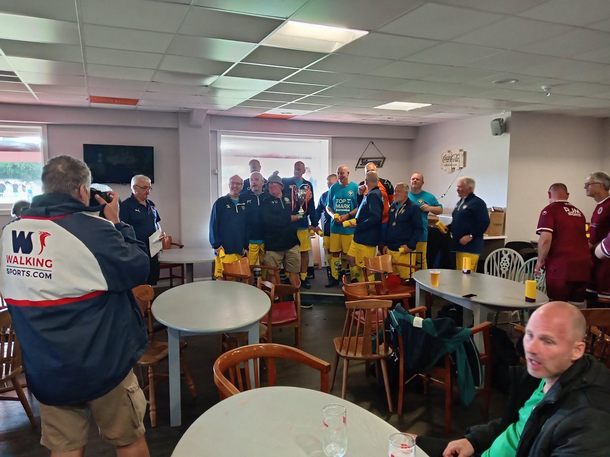 Really proud of these guys today our walking football team won the the cup in Blackpool tournament today