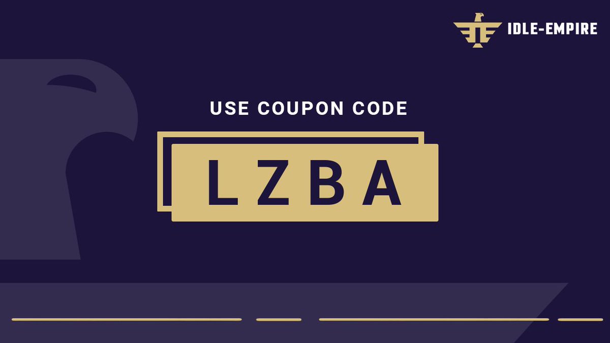 New coupon code available! 🆓

Use the code "LZBA" to earn 150 points - only valid for 23 hours! ⏳

Redeem your coupon here: idle-empire.com/panel/account/…