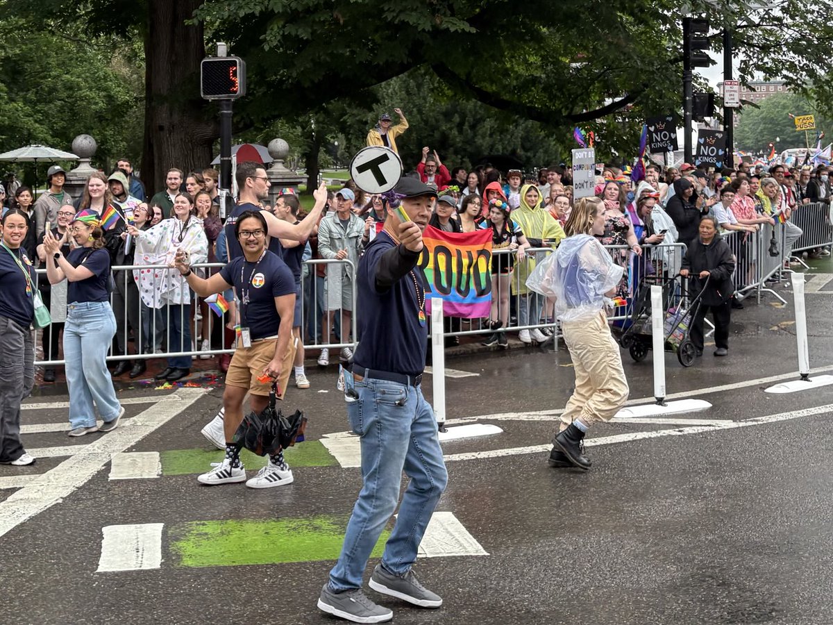 Happy to see Phil Eng, general manager of the ⁦<a href="/MBTA/">MBTA</a>⁩, at the parade today. #pride