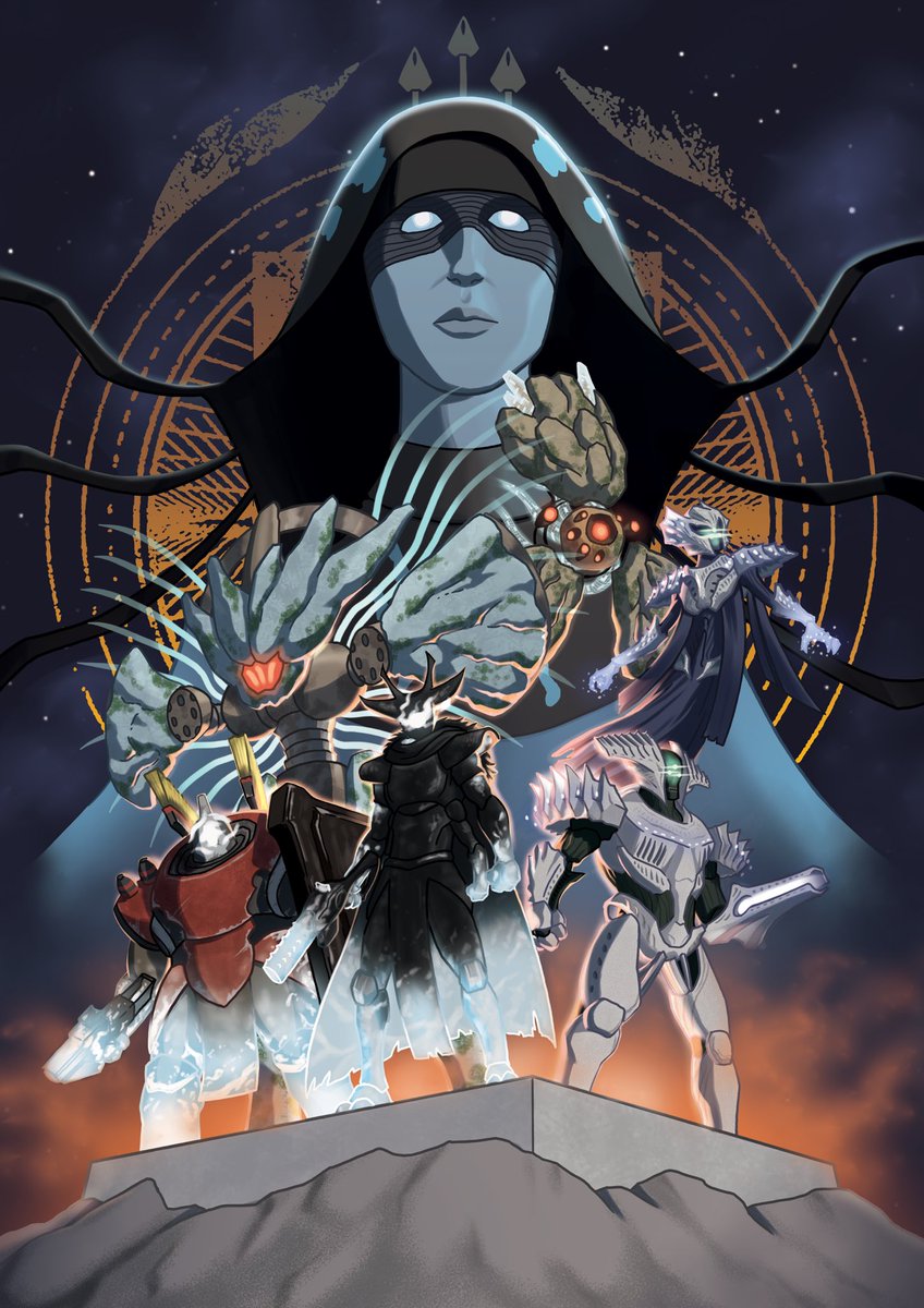 The Nine’s Chosen 🌌

Huge fan of <a href="/Flauzino_FLZ/">Gabriel Flauzino | FLZ 🇧🇷🎨</a>’s work and wanted to create a Pantheon-inspired piece for Rite of the Nine!

#Destiny2Art #AOTW #Destiny2AOTW
<a href="/DestinyTheGame/">Destiny 2</a> <a href="/Destiny2Team/">Destiny 2 Team</a> <a href="/BrunoLouviers/">BR1</a> <a href="/A_dmg04/">dmg04</a> <a href="/MoltenSlowa/">Mitch Alpiner</a> <a href="/asalisbury/">𝙰𝚗𝚍𝚢 𝚂𝚊𝚕𝚒𝚜𝚋𝚞𝚛𝚢</a>
