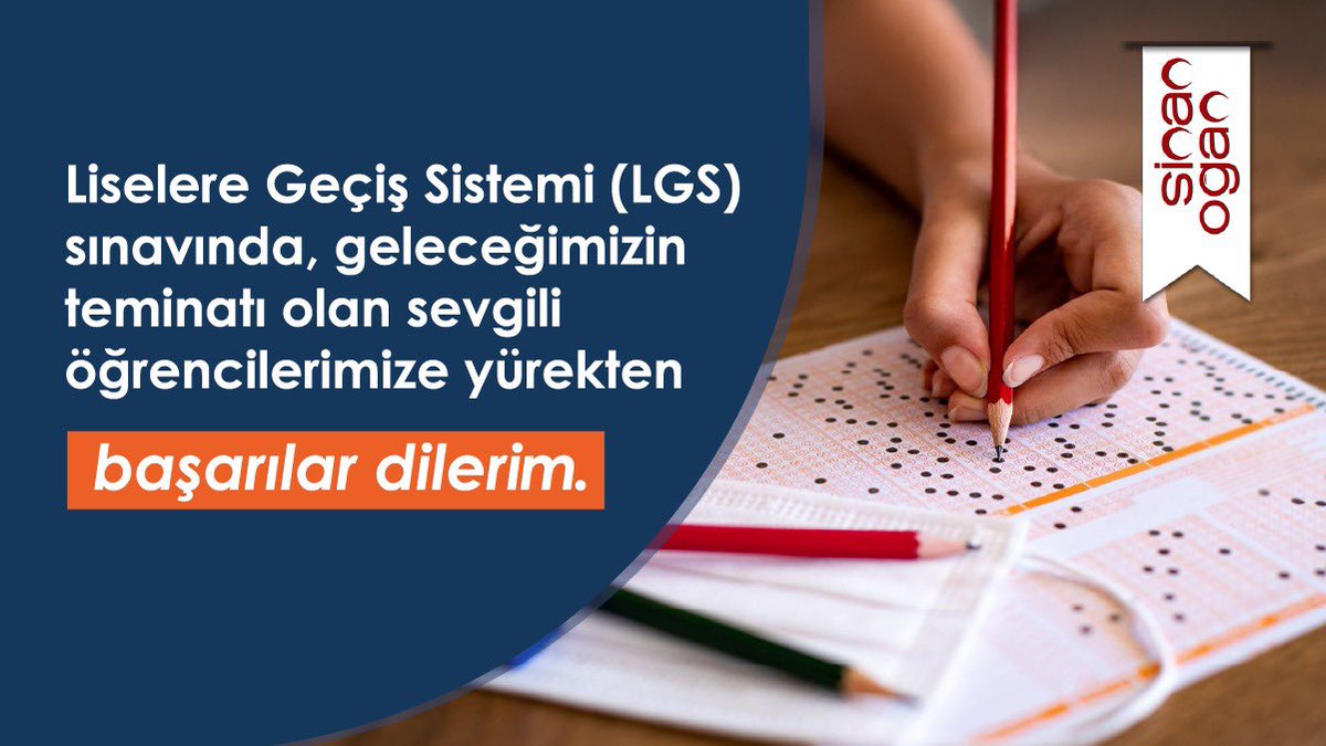 Sevgili gençler, emeklerinizin karşılığını alacağınız bir sınav diliyorum. LGS’de hepinize üstün başarılar! Geleceğimiz sizlerin azmiyle şekillenecek. Yolunuz açık olsun.

#LGS
