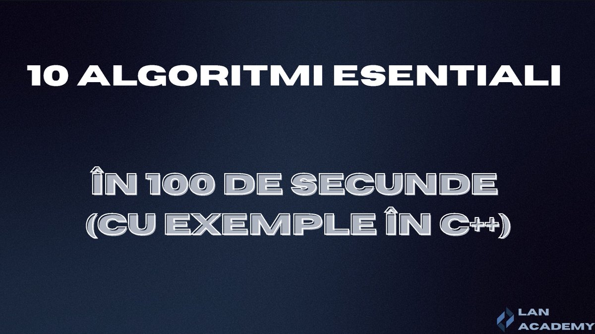 SolutionsLan's tweet image. Știai că poți înțelege algoritmii esențiali în doar 100 de secunde? 💡 Avem un clip super-rapid care explică 10 algoritmi importanți (C++) pe înțelesul tuturor. Perfect pentru o recapitulare instant! 🎥 Urmărește-l acum: youtu.be/AuUW_7QHESY #programare #cpp