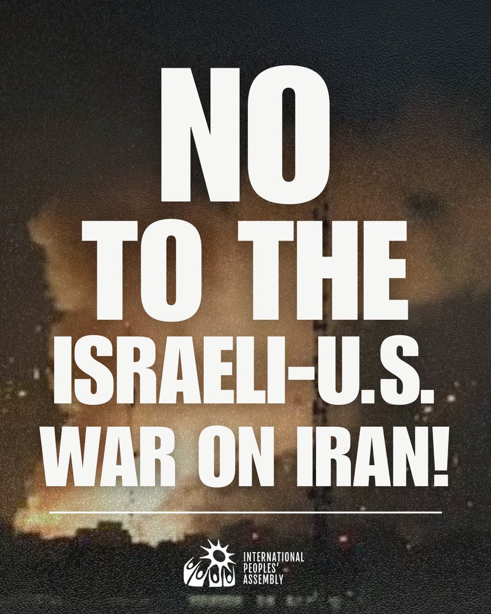 🚨STATEMENT | NO TO THE ISRAELI-U.S. WAR ON IRAN!

Israel's unprovoked attacks on Iran have killed at least 70 people, mostly civilians, in what appears to be a deliberate attempt to terrorize the Iranian population and fuel calls for regime change. 

With full U.S. backing, the