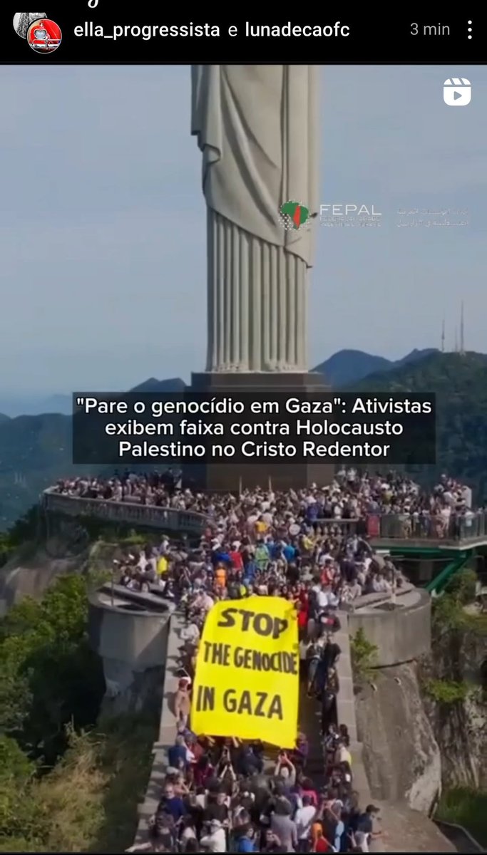Hoje no Rio de Janeiro manifestação contra o genocídio em Gaza.
