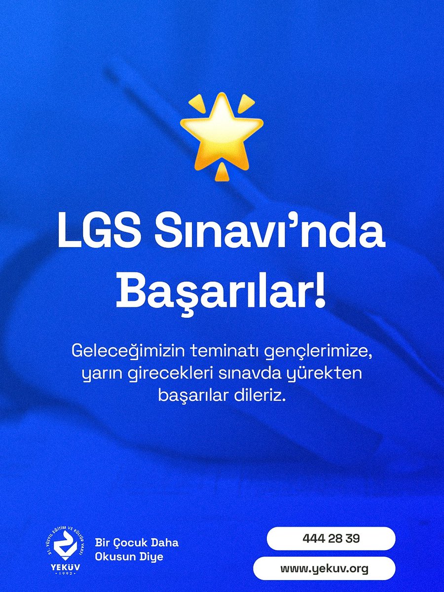 🎓 Geleceğin umutlarına sınavda başarılar!
Bugün hayallerin, emekle buluşma günü.
LGS girecek tüm öğrencilerimize başarılar diliyoruz.