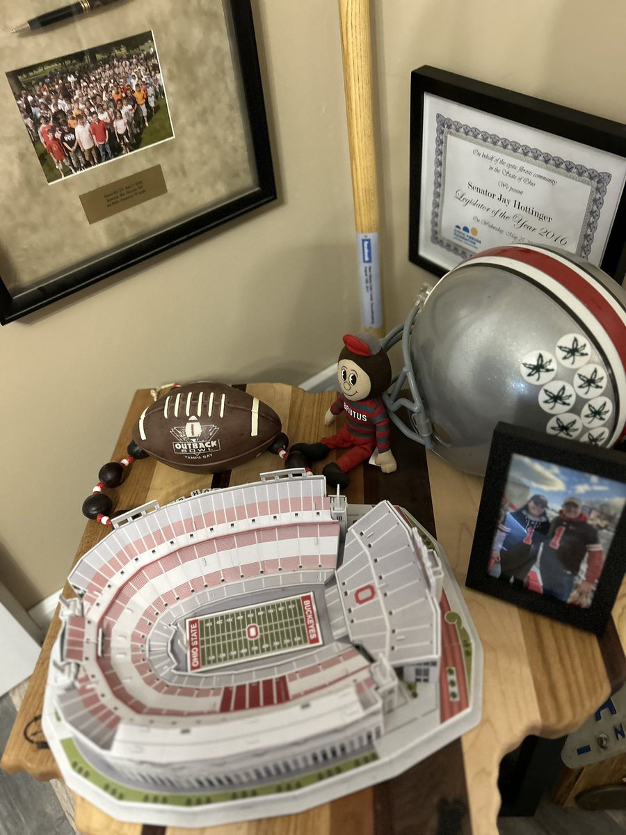 Jayme put this cardboard cut out of The Shoe together. It’s a part of my home office. This season will be our  32nd season as Season Ticket Holders.