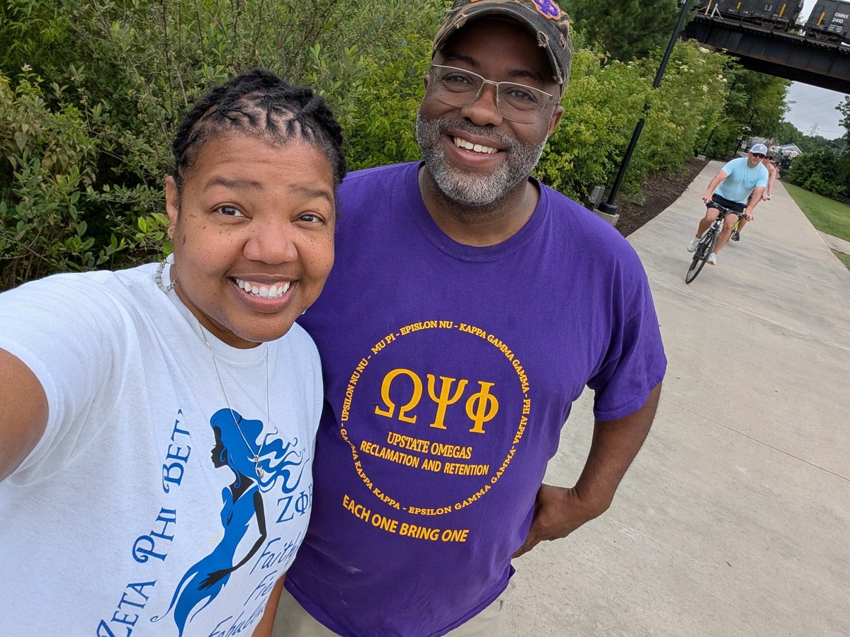 UpstateSCGreek's tweet photo. Several NPHC-GG Chapter members volunteered at the 4th Annual 5k Wellness event supporting veterans sponsored by https://t.co/6TSNTJX0uL on today (6/14/25). Members had a great fellowship at Downtown Greenville, SC. https://t.co/sNeDglcijU