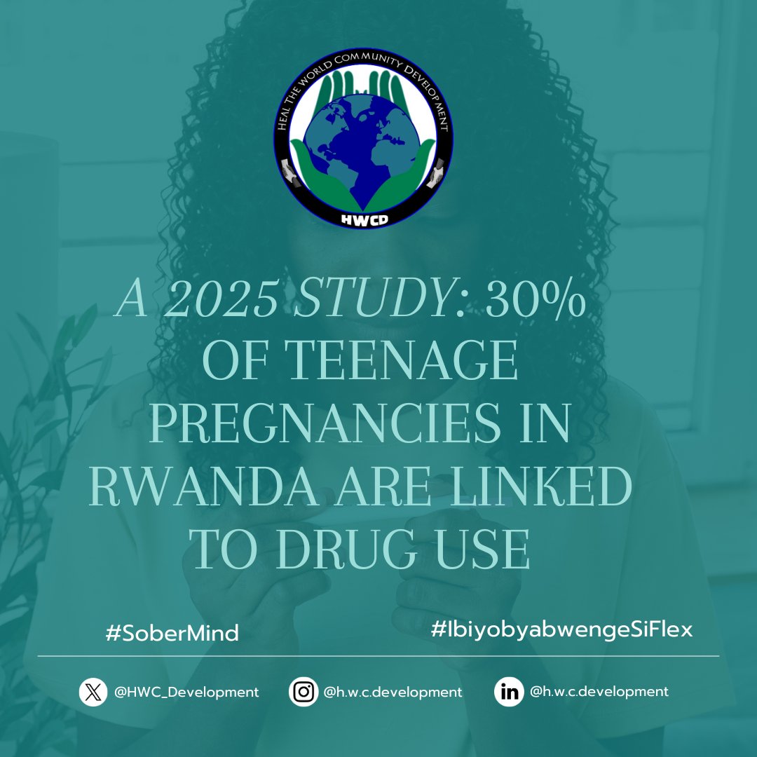 HWC_Development's tweet photo. Did you know? 

30% of teenage pregnancies in Rwanda are linked to alcohol or drugs use.

#AgahengeProgram combats this with mental health support, SRH education &amp; family dialogue.

@BelenCalvoEU, @A_ThorpeUK, @byukavuba, @AfriYAN_Rwanda  

#SoberMind #EndGBV #MentalHealth https://t.co/C7CuAUDHYG