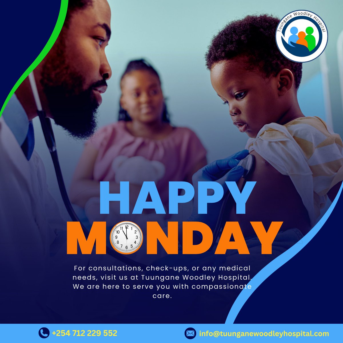 TWhospital's tweet photo. A new week is a new chance to prioritize your health.
Whether it’s a check-up, consultation, or any medical need 
📞 +254 712 229 552
📧 info@tuunganewoodleyhospital.com

#MondayMotivation #TuunganeCares #HealthyStart #CompassionateCare  Albert #kenya #sifuna https://t.co/cvygr8XPYX