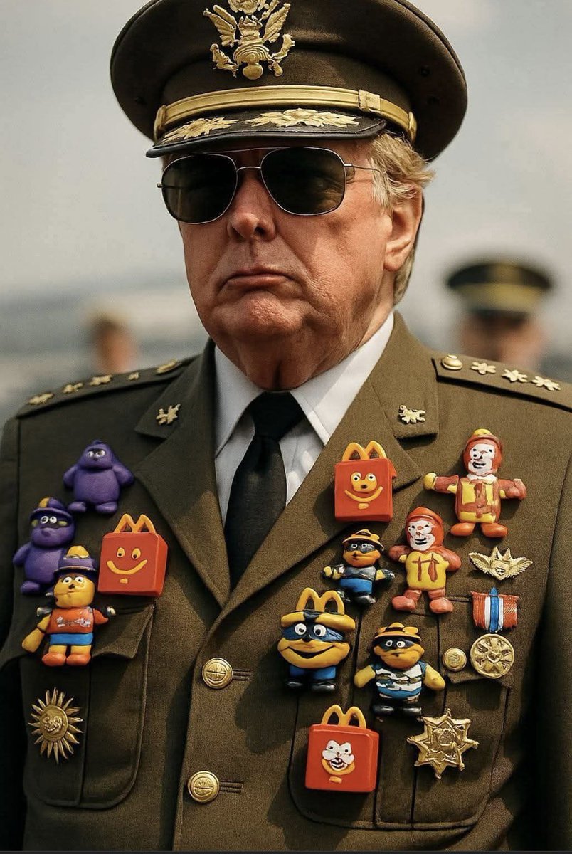 <a href="/MAGAVoice/">MAGA Voice</a> Cadet Bone Spurs with his metals. . . . . . #Trump #TrumpIsUnfitForOffice #TrumpisaNationalDisgrace #TrumpParade