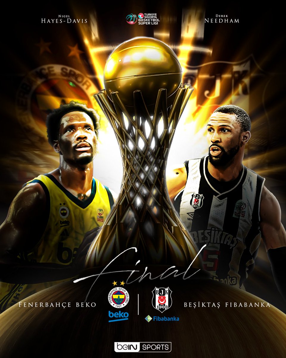 beINSPORTS_TR's tweet photo. 🏀 Türkiye Sigorta Basketbol Süper Ligi'nde dev finalin adı belli oldu! 

🟡🔵 Fenerbahçe Beko x Beşiktaş Fibabanka ⚫⚪

#TSBSL��#beINSPORTS https://t.co/CNtCssrdly
