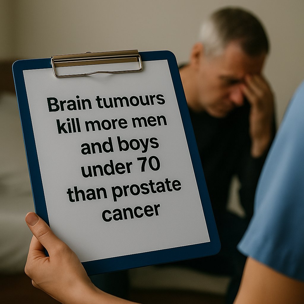 This #MensHealthWeek, we’re shining a light on the impact of brain tumours.

Brain tumours kill more men &amp; boys under 70 than prostate cancer.
We’re calling for more action, research &amp; recognition of this critical health issue.

#BrainTumourResearch #TogetherWeWillFindACure