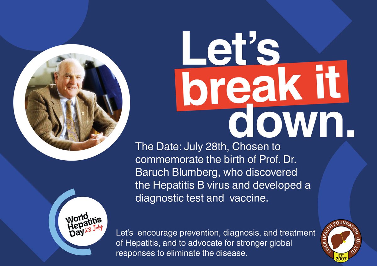 Let's break it down , World Hepatitis Day, July 28 . Celebrate with Liver Health Foundation in Uganda at Ngando Subcounty Butambala District,