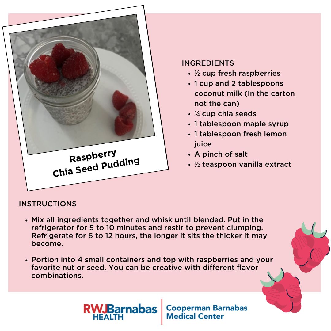 #HealthyRecipe! Michelle Pasia, MPH, RD, registered dietitian and coordinator of The Kogan Celiac Center, has created an #chiaseed pudding recipe that is an amazing, sweet treat that is naturally gluten-free and a great way to boost your fiber.

#LetsBeHealthyTogether #recipe