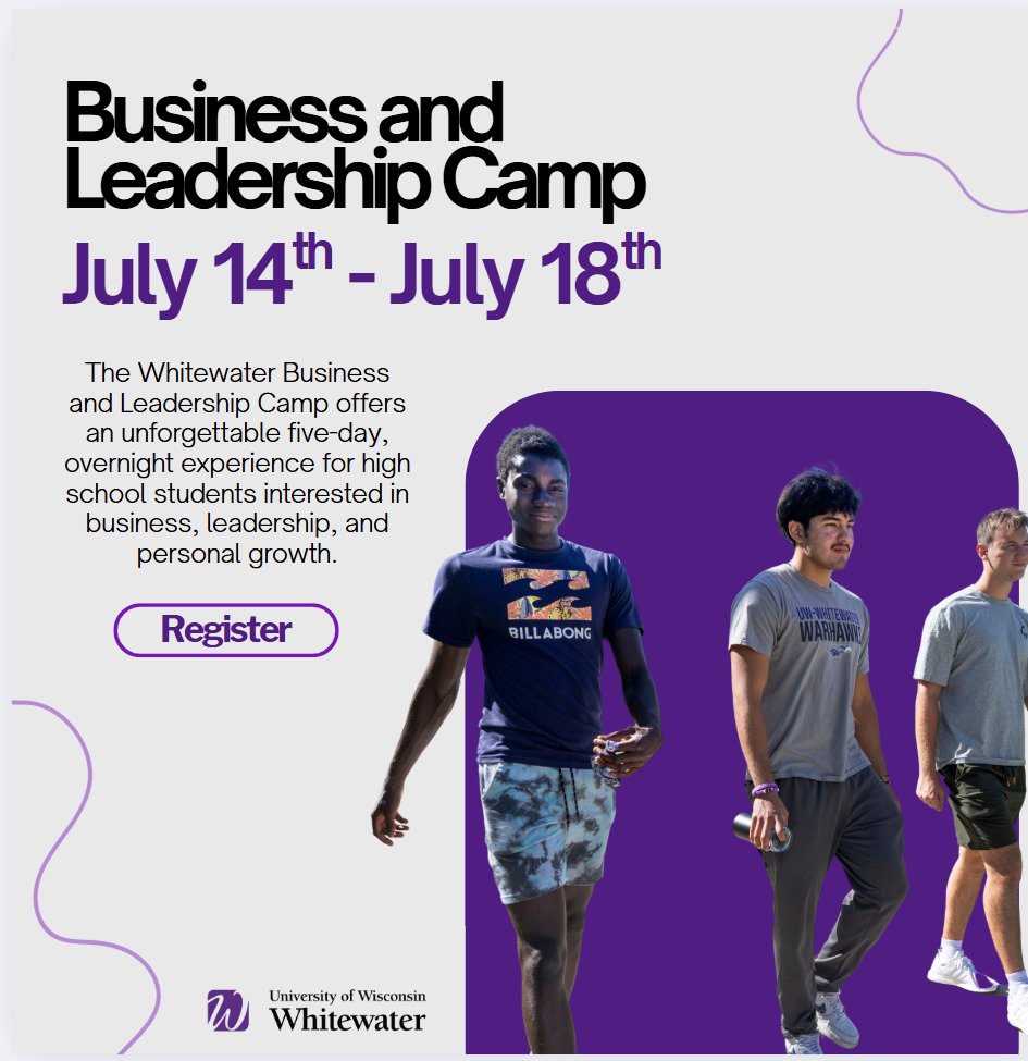 ‼️Don't miss out! UWW is hosting its FIRST Business &amp; Leadership Camp—an overnight experience packed with workshops, competitions &amp; career exploration. Hosted by PSE - Beta Gamma!

Register now: uww.edu/ce/camps/addit…

#LeadershipCamp #FutureCEOs #UWW #PSE #HighSchoolSuccess