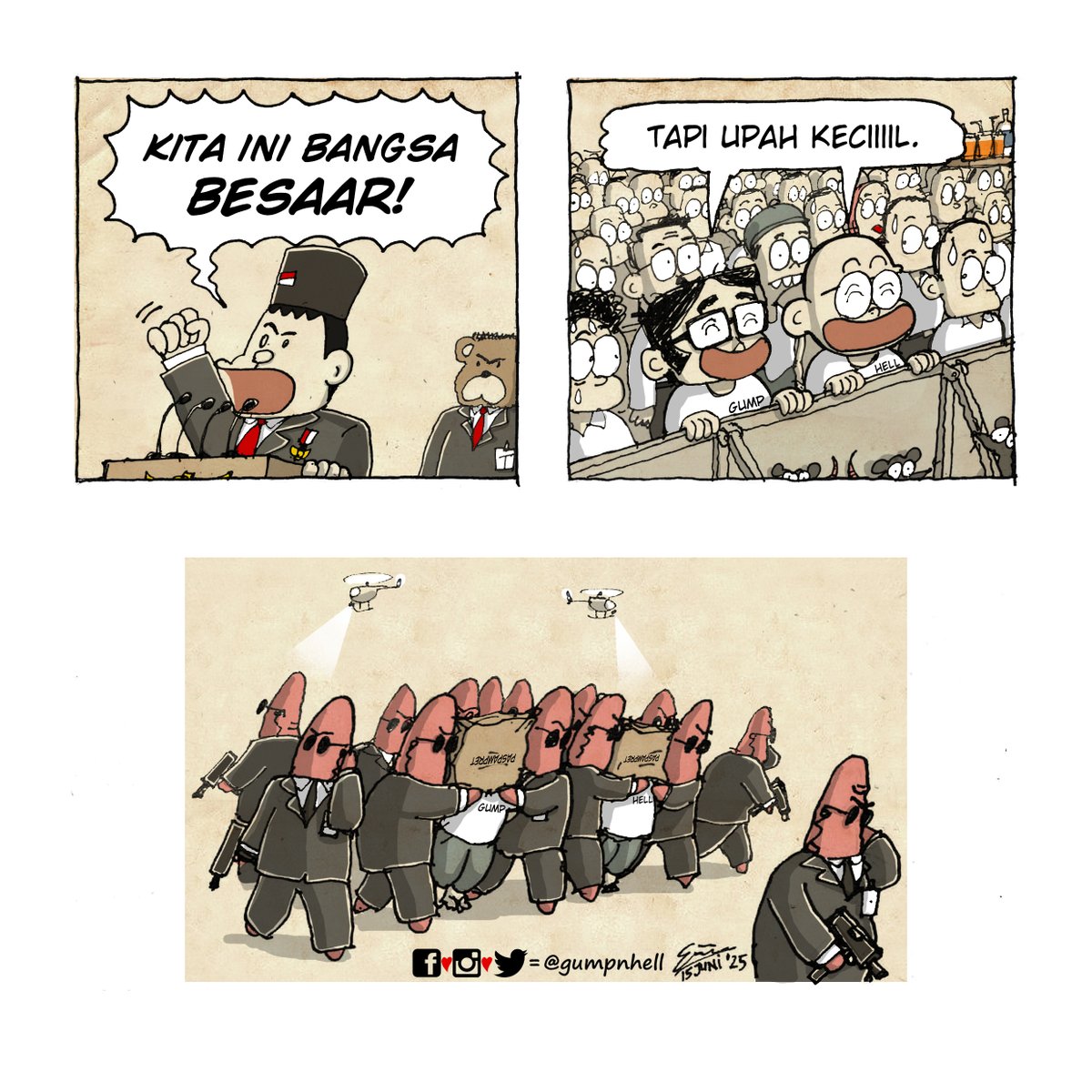 bangsa besar 
upah kecil 
kadang dicicil 
🤣

#hatihatikamumulaiberpikir