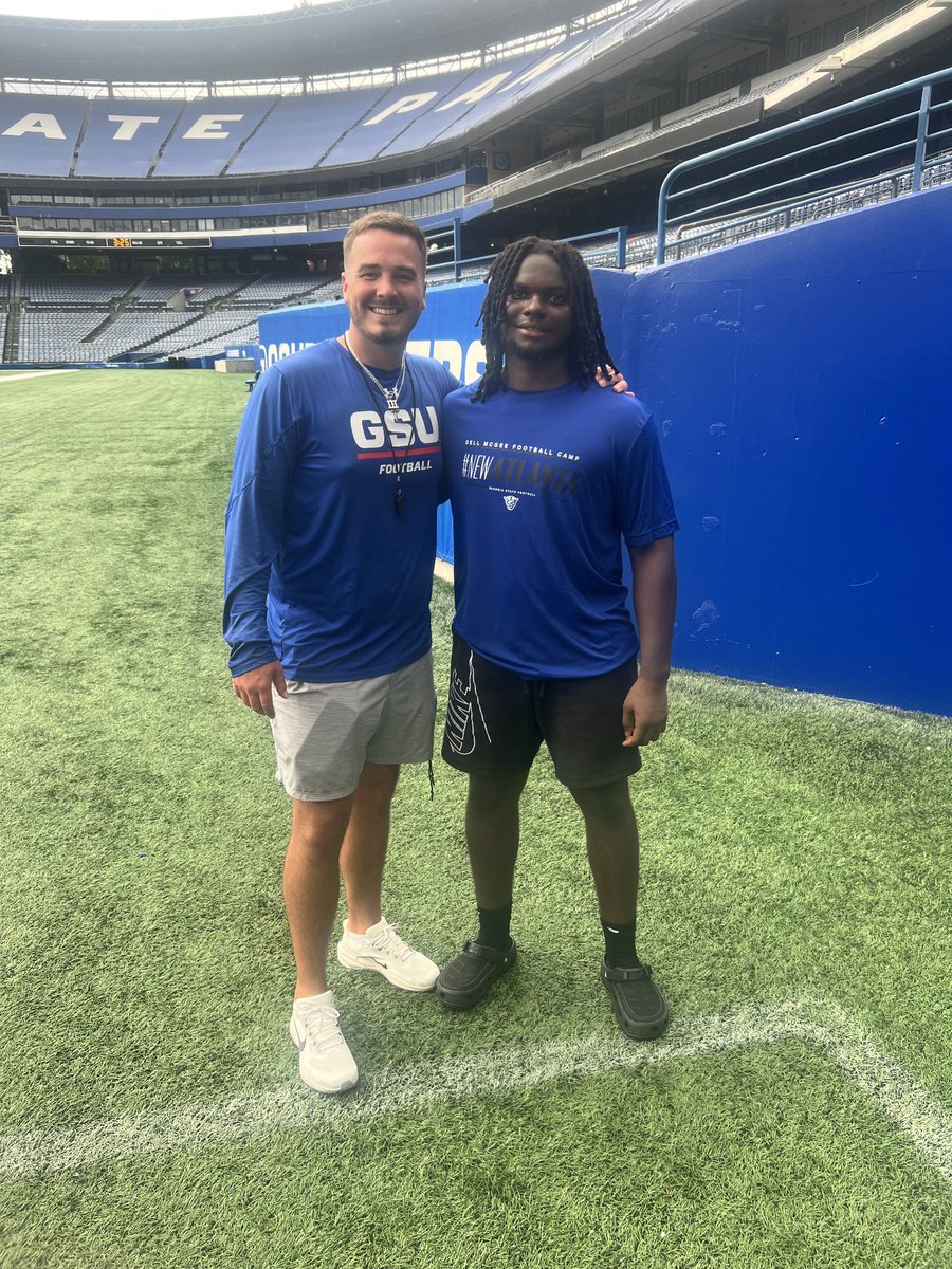 big_cam_50's tweet image. Great work at @GeorgiaStateFB's camp today! Had an amazing time working with @JES__III @DellMcGee. Can't wait to come back and get some more work in 💪💪 @NewtonFBRecruit @CoachSkelton06 @KOlms85 @coachcalvink @RecruitGeorgia #Newtonboyz #culture #outworkeverybody