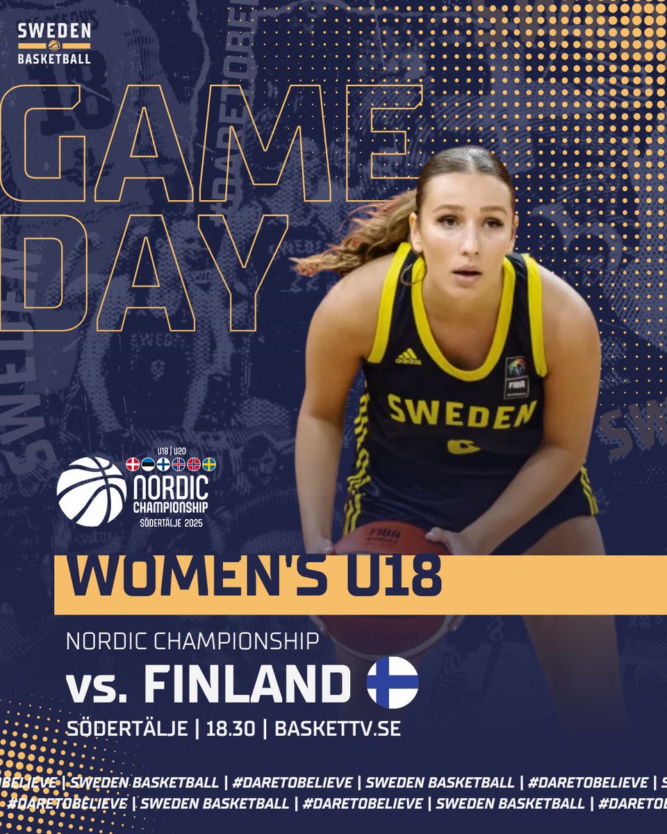 swebasketball's tweet image. The Nordic Championships continues tonight for the Women&apos;s U18, with a big game vs. Finland. 🇫🇮

📊 Livestats: nordicchampionship.cups.nu
📺 Watch live: baskettv.se/nordicchamps-s…

#SwedenBasketball | #DareToBelieve