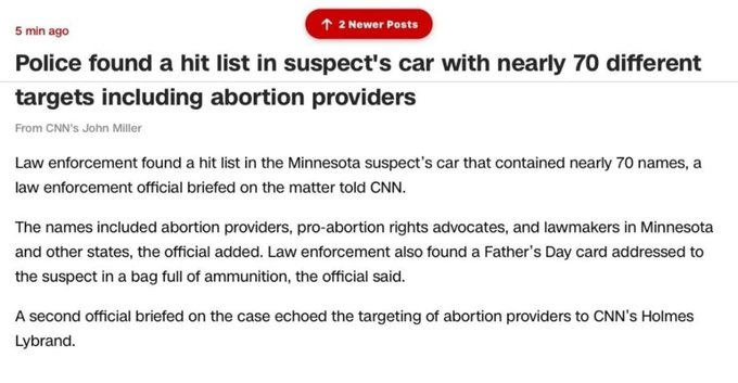 ToutSuiteSinner's tweet image. Y'all really think the #shooter who #assassinated the lawmakers in #Minnesota was a #Democrat who...hold up...murdered Democrats?

He had a list of over 70 names including those of #abortion providers and those who are pro-life.

#Magats do not give a fuck about the truth at all.