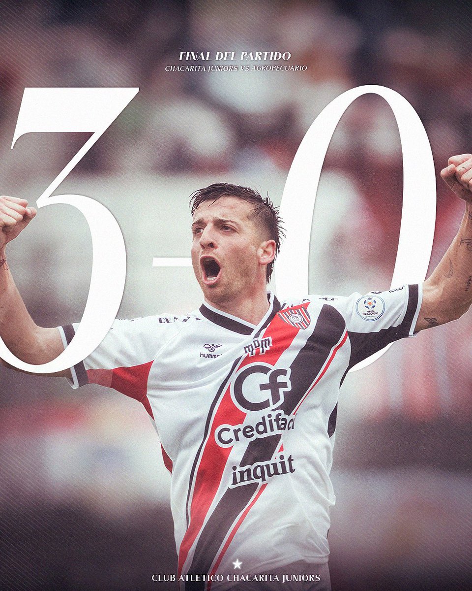GANOOOOOOOOOOO CHACAAAAAAAAA 🇾🇪🇾🇪🇾🇪🇾🇪🇾🇪

⚽️ Tomás Ortiz 
⚽️ Antonio Napolitano
⚽️ Maximiliano Meléndez 

#Chacarita 3-0 #Agropecuario  

#VamosChaca🔴⚪️⚫️