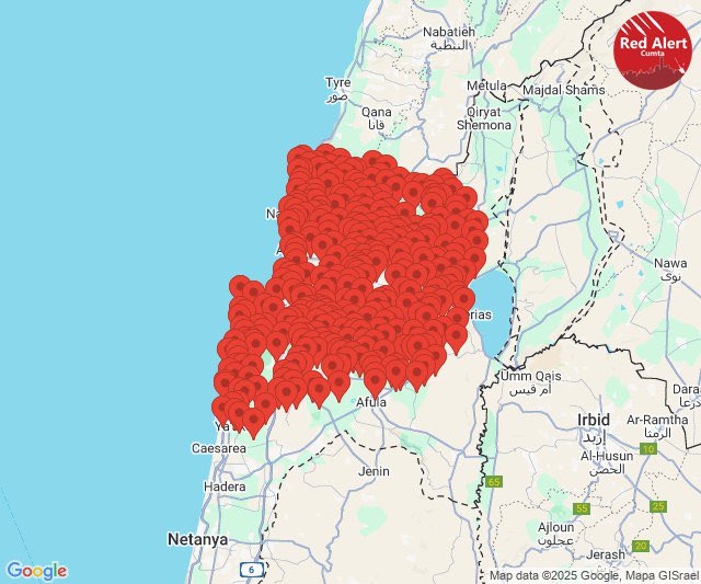 MenchOsint's tweet image. 🚨 Red Alerts over Haifa &amp;amp; the occupied north (23h12)
