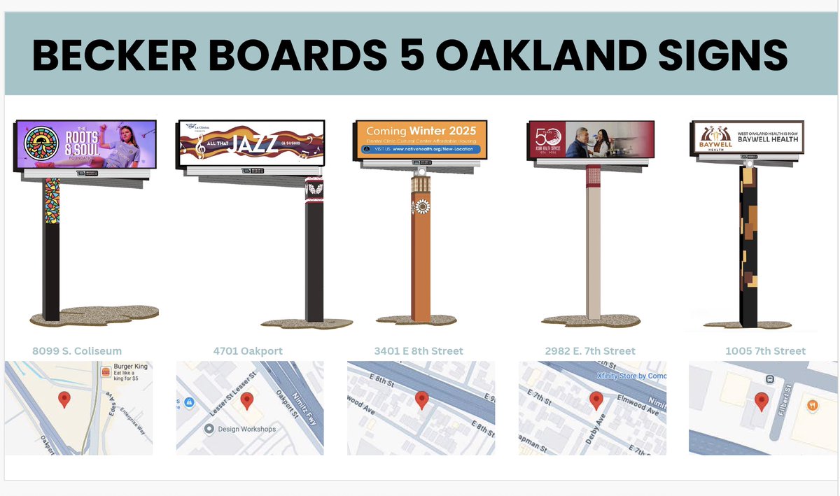 Oakland City Council vote 6/17/2025 to negotiate an agreement in which a billboard company would remove 11 of its signs in the city while being permitted to install 5 new double-sided billboards with freeway visibility.
oakland.legistar.com/LegislationDet…
