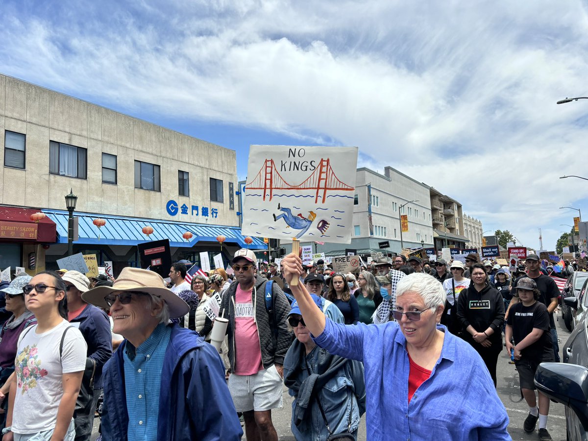 Thousands of people are marching in Oakland today for the No Kings protest.
