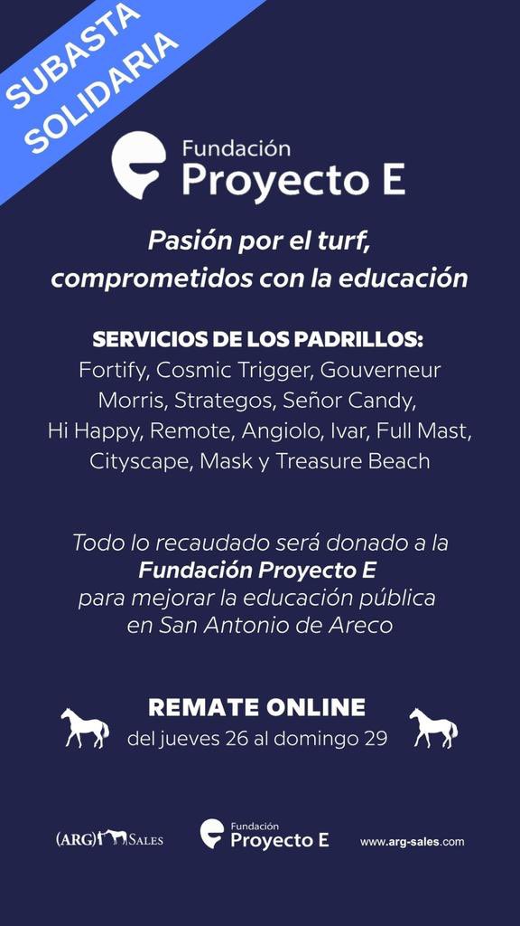 TurfDiario's tweet photo. Todos juntos por los chicos y por la educación. Subasta de servicios a beneficio de la Fundación Proyecto E https://t.co/TXGOJP5tf9