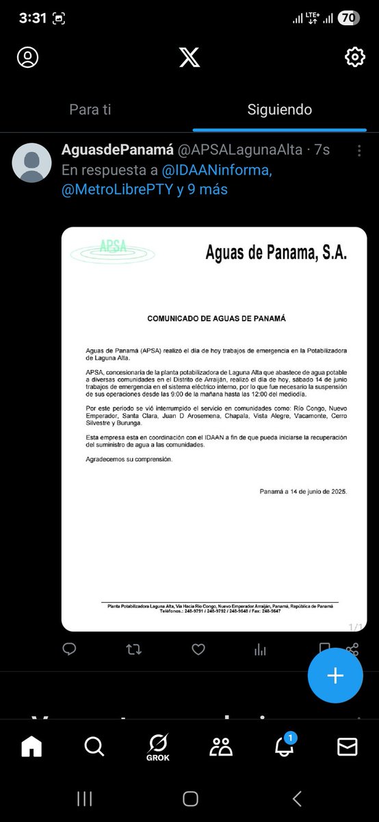 Planta Potabilizadora Laguna Alta - informa