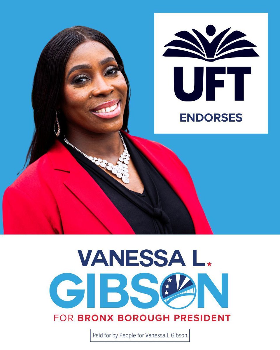 📣 We’re proud to earn the endorsement of the United Federation of Teachers — the champions of our city’s educators and students! 🍎📚

Our educators shape the future of the Bronx, and we’re committed to giving them the support, respect, and resources they deserve.