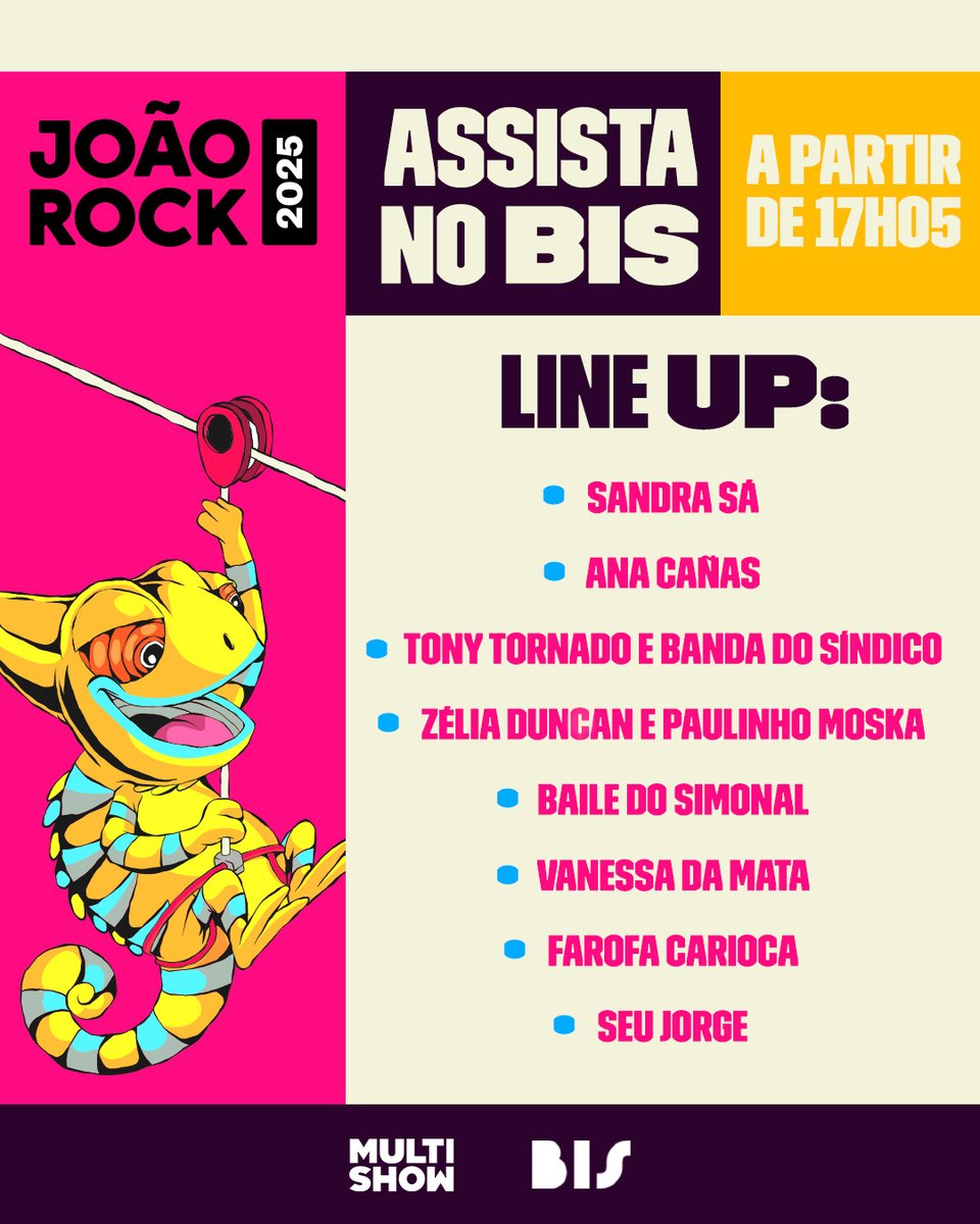 Canal Bis (@canalbis) on Twitter photo O #JoãoRockNoCanalBIS está no ar! Confira o line-up da transmissão! O #JoãoRockNoCanalBIS está no ar! Confira o line-up da transmissão!