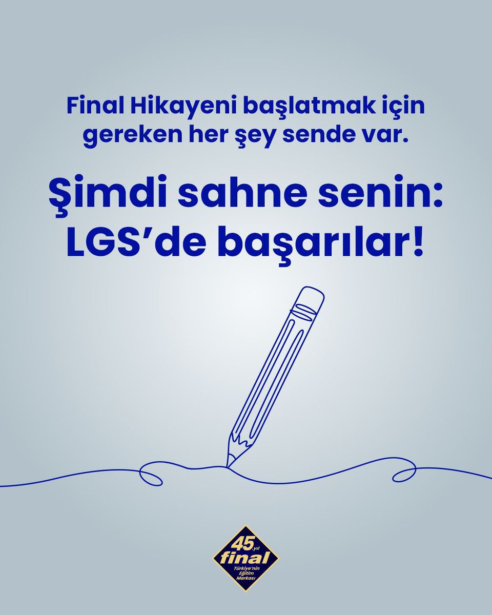 Final Hikayeni başlatmak için gereken her şey sende var.
Şimdi sahne senin: LGS’de başarılar! 💛
#FinalKurs #LGS #FinalHikayen