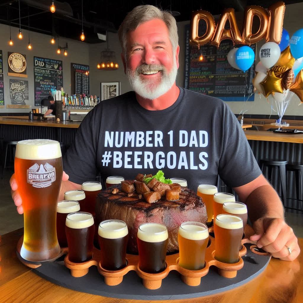 If your Father's Day Meal does not look like this you have failed as a dad. #BeerGoals 🍺🍺🍺😍 Cheers! #FathersDay #Beer