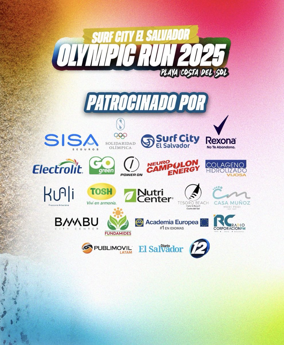Surf City Olympic Run 2025
29 Junio 2025. 4:00 pm
5 y 10 kms. Costa del Sol. 
Hotel Tesoro Beach. 

Inscríbete en:  SmartTicket.fun