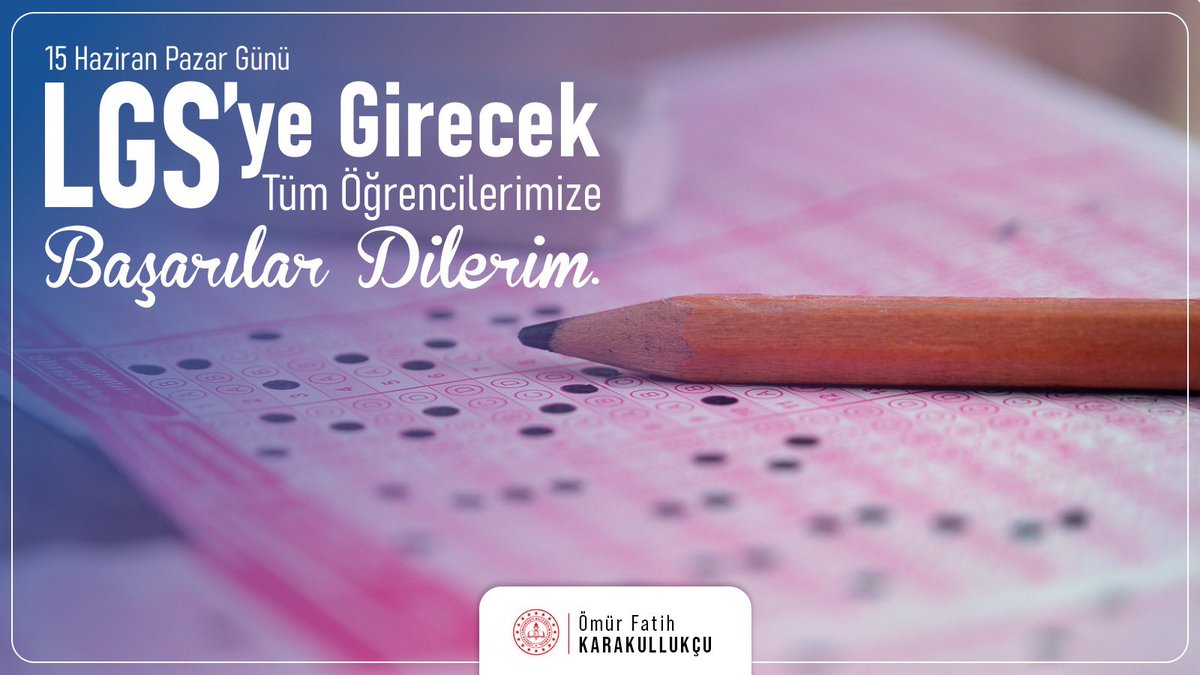 LGS sınavına girecek tüm evlatlarımıza başarılar diliyorum. Unutmayın ki bu sınav, geleceğe atacağınız adımlardan sadece biridir. Asıl önemli olan, edindiğiniz değerleri, bilgi birikimini ve azminizi etkin bir biçimde sergileyebildiğiniz bir yaşam inşa edebilmektir. Yolunuz açık,