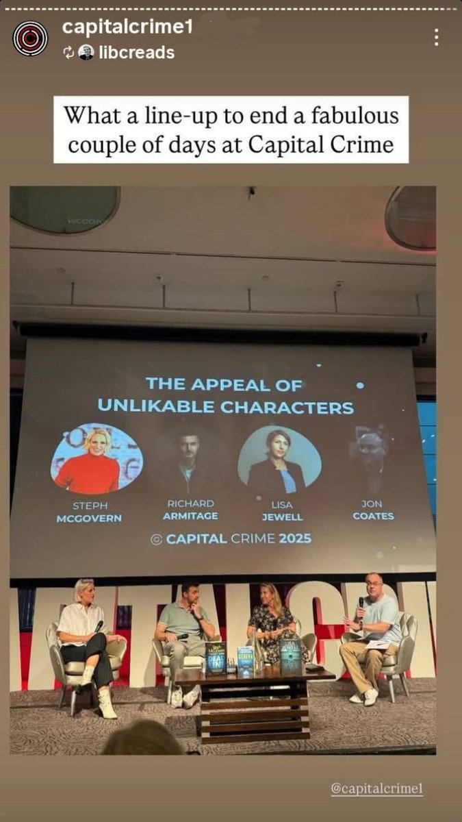 RichartinFan's tweet photo. First images of Mr #RichardArmitage🧔🏻‍♂️✨️🇬🇧🔥 at Capital Crime in London with #SthepMcGovern #LisaJewell #JonCoates 
(14/June/2025)

From IG stories https://t.co/QmPfg5bfCT
