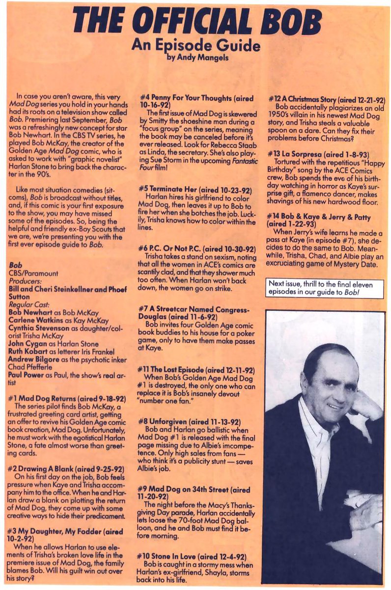 Forgotten comics: Mad-Dog (Marvel 1993; 6 issues)!

Mad-Dog was based on the comic in the Bob Newhart TV show "Bob"! The comic was a flip book with one side a classic version of Mad-Dog by Ty Templeton and the other side a "modern gritty" take by Evan Dorkin &amp; Gordon Purcell!