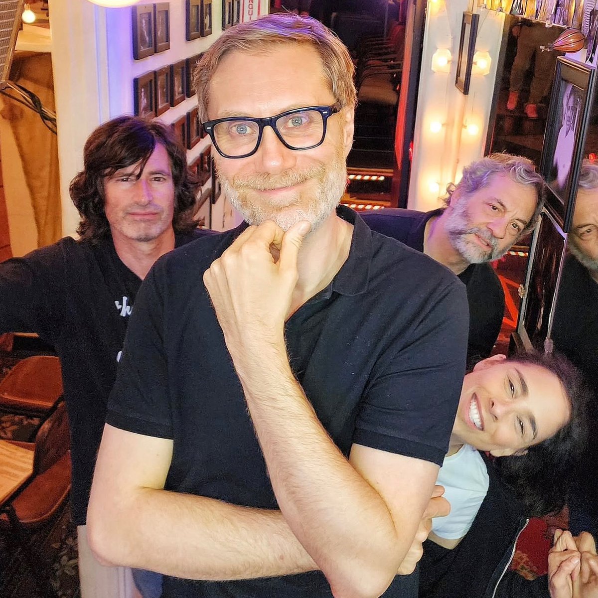 StephenMerchant's tweet image. Great fun trying out new stand-up material @LargoLosAngeles with #juddapatow, @SarahKSilverman, @aliwong (not pictured) and music from @peteyorn.