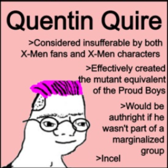 xoguran's tweet photo. @KombatKnight @hero_oswald I like how everyone on there is/was a villain at some point, except Quentin who's there just because he's annoying af https://t.co/DGCYR2K6jR