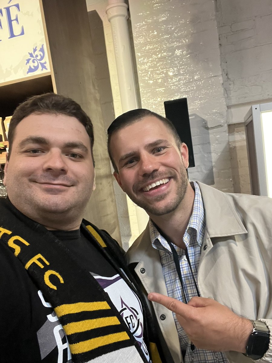 Michael Battista (@michaelbattista) on Twitter photo I want to thank <a href="/MenInBlazers/">Men in Blazers</a> & Hudson River Blue for allowing me the chance to attend today’s event. FC Porto president André Villas-Boas was a great interview for Roger Bennett.
Also, shoutout to <a href="/evanraimist/">Evan Raimist</a>. Forever <a href="/MDBobcatsFC/">Maryland Bobcats FC</a>.
#FIFACWC #FCPorto I want to thank <a href="/MenInBlazers/">Men in Blazers</a> & Hudson River Blue for allowing me the chance to attend today’s event. FC Porto president André Villas-Boas was a great interview for Roger Bennett.
Also, shoutout to <a href="/evanraimist/">Evan Raimist</a>. Forever <a href="/MDBobcatsFC/">Maryland Bobcats FC</a>.
#FIFACWC #FCPorto