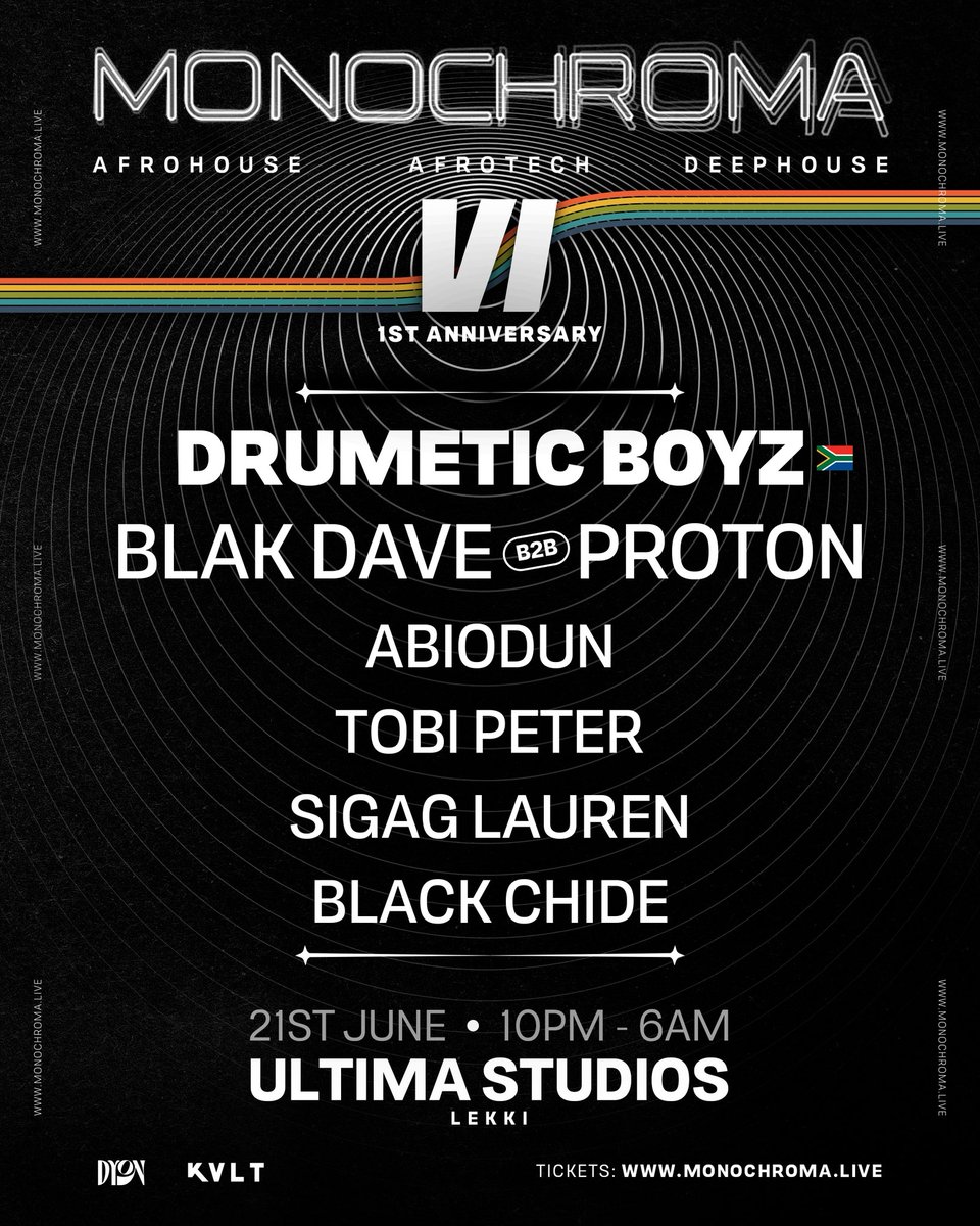When we say June is for dancing, we mean it. Consider each DJ’s set a love letter from us to you🖤. 

It’s been one year of Monochroma, expect an absolute madness. 

See you on the dancefloor?

Get your tickets now Monochroma.live