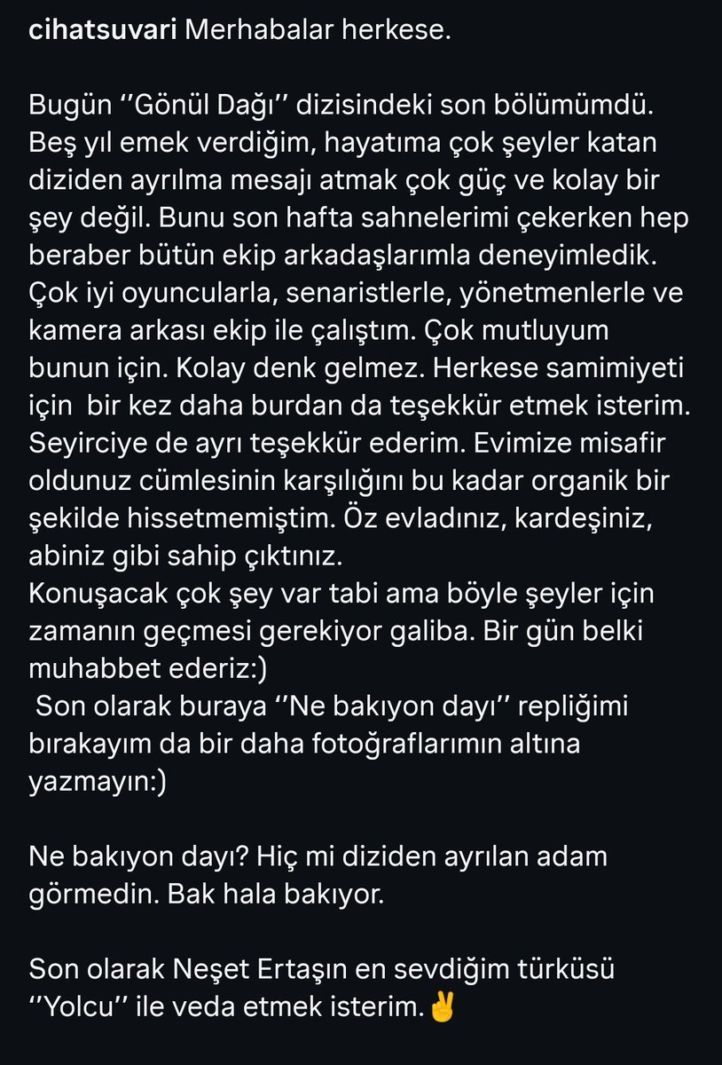 Elveda güzel insan 💔 iyi ki <a href="/CihatSuvarioglu/">Cihat Süvarioğlu</a> 🫶