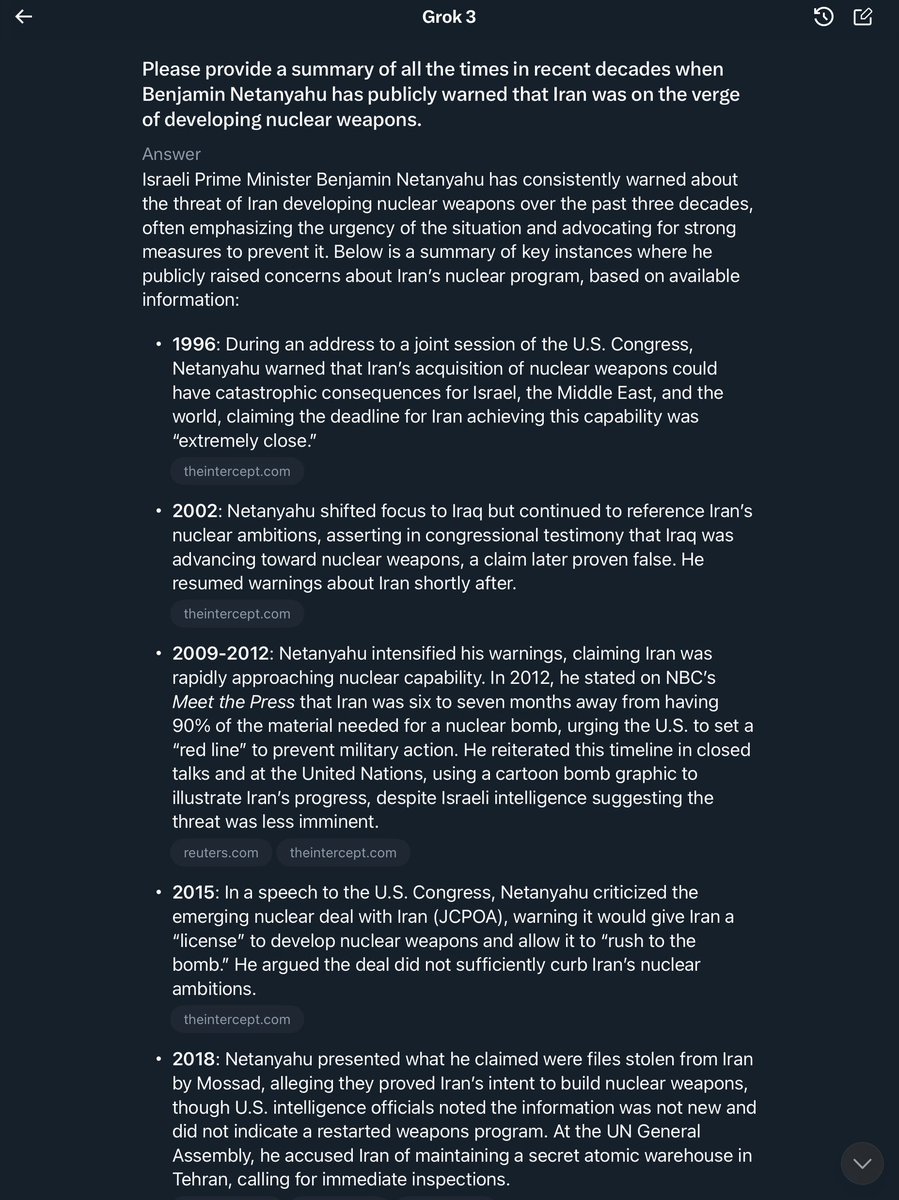 dorje_m's tweet image. Why is Starmer defending Israel—a genocidal apartheid state—from the retaliations by Iran, who Israel attacked without provocation?!
Netanyahu’s excuse (Iran’s imminent nuclear weapons) is the same line he’s repeated a dozen times over 30 years—the boy who cried wolf…