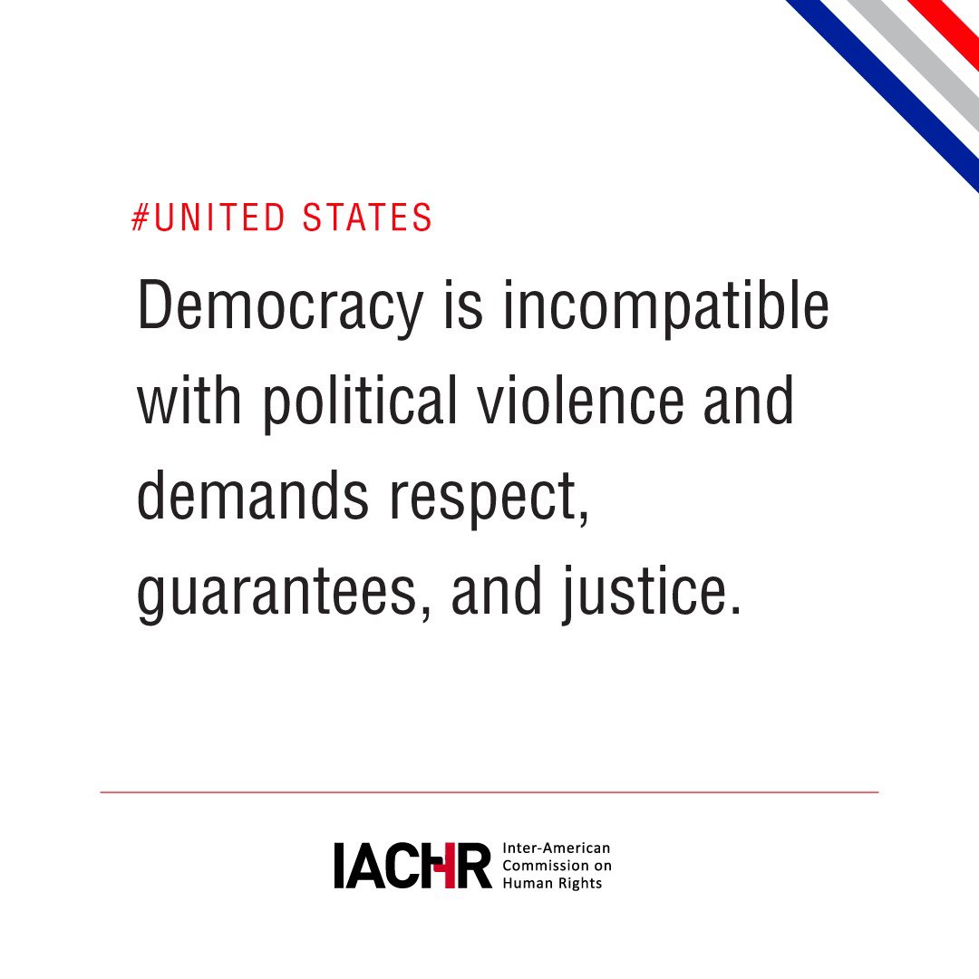 #UnitedStates: #IACHR condemns the assassination of Representative Melissa Hortman and her husband, as well as the attack on Senator John Hoffman and his wife in Minnesota on June 14. According to public reports, these acts took place in the context of political violence.

The