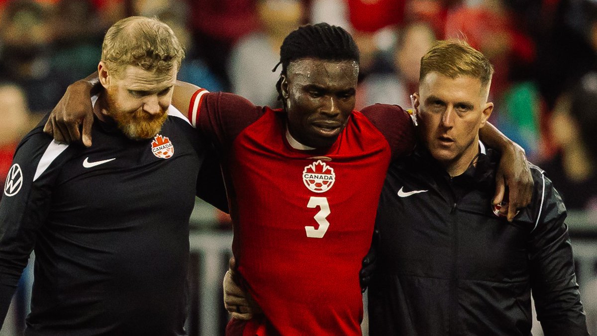Sam Adekugbe will miss yet another tournament for #CanMNT after tearing his Achilles late vs. the Ivory Coast. #VWFC

"We were literally just about to take him out [of the game]. It’s incredible it happened that way... He's crushed."

📸: <a href="/seanpollock/">Sean Pollock</a> 

canadiansoccerdaily.com/2025/06/14/sam…