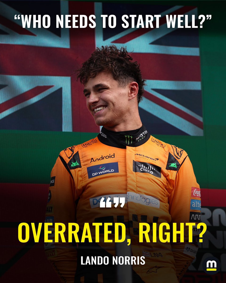 The Simplicity of Lando Norris: 

- No crazy haircut  
- No crazy tattoos 
- No crazy helmet designs
- Just shit driving and constant bottling 🥶