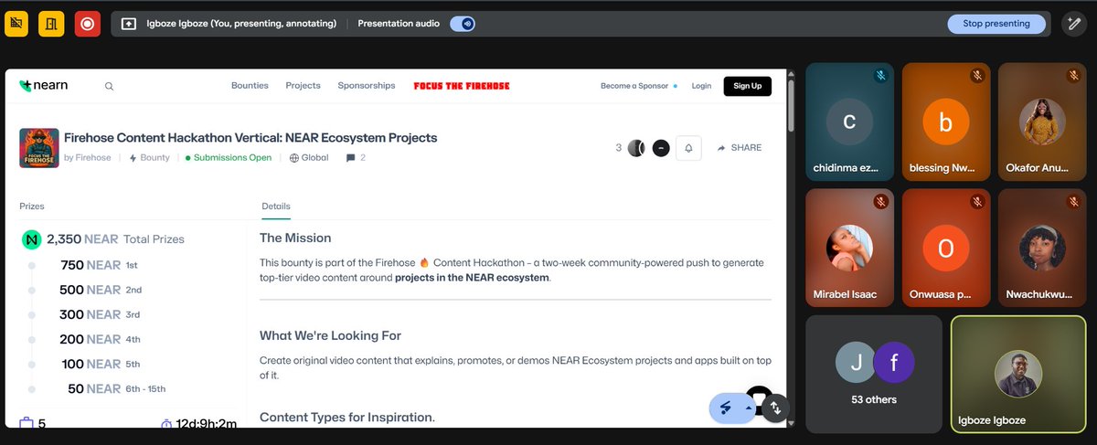 Igboze (@israel_igboze) on Twitter photo It was a great time taking newbies through the <a href="/NEARProtocol/">NEAR Protocol</a> ecosystem.
Talked <a href="/intea_rs/">INTEAR 💦</a> <a href="/pumpopoly/">Pumpopoly.com</a> <a href="/memedotcooking/">MEME.COOKING</a> Learn NEAR Club, and other apps.
Are you building the ecosystem or waiting on <a href="/NEARGovernance/">NEAR House of Stake</a> to submit proposals?
Thanks to <a href="/B_AkuwuDike/">blessed.Web3</a> for making It was a great time taking newbies through the <a href="/NEARProtocol/">NEAR Protocol</a> ecosystem.
Talked <a href="/intea_rs/">INTEAR 💦</a> <a href="/pumpopoly/">Pumpopoly.com</a> <a href="/memedotcooking/">MEME.COOKING</a> Learn NEAR Club, and other apps.
Are you building the ecosystem or waiting on <a href="/NEARGovernance/">NEAR House of Stake</a> to submit proposals?
Thanks to <a href="/B_AkuwuDike/">blessed.Web3</a> for making